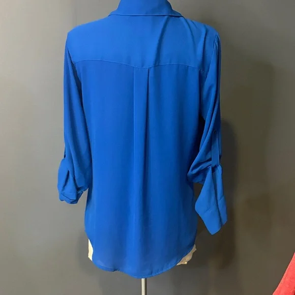 Express Blue Women's Button-Up Blouse - Picture 4 of 4